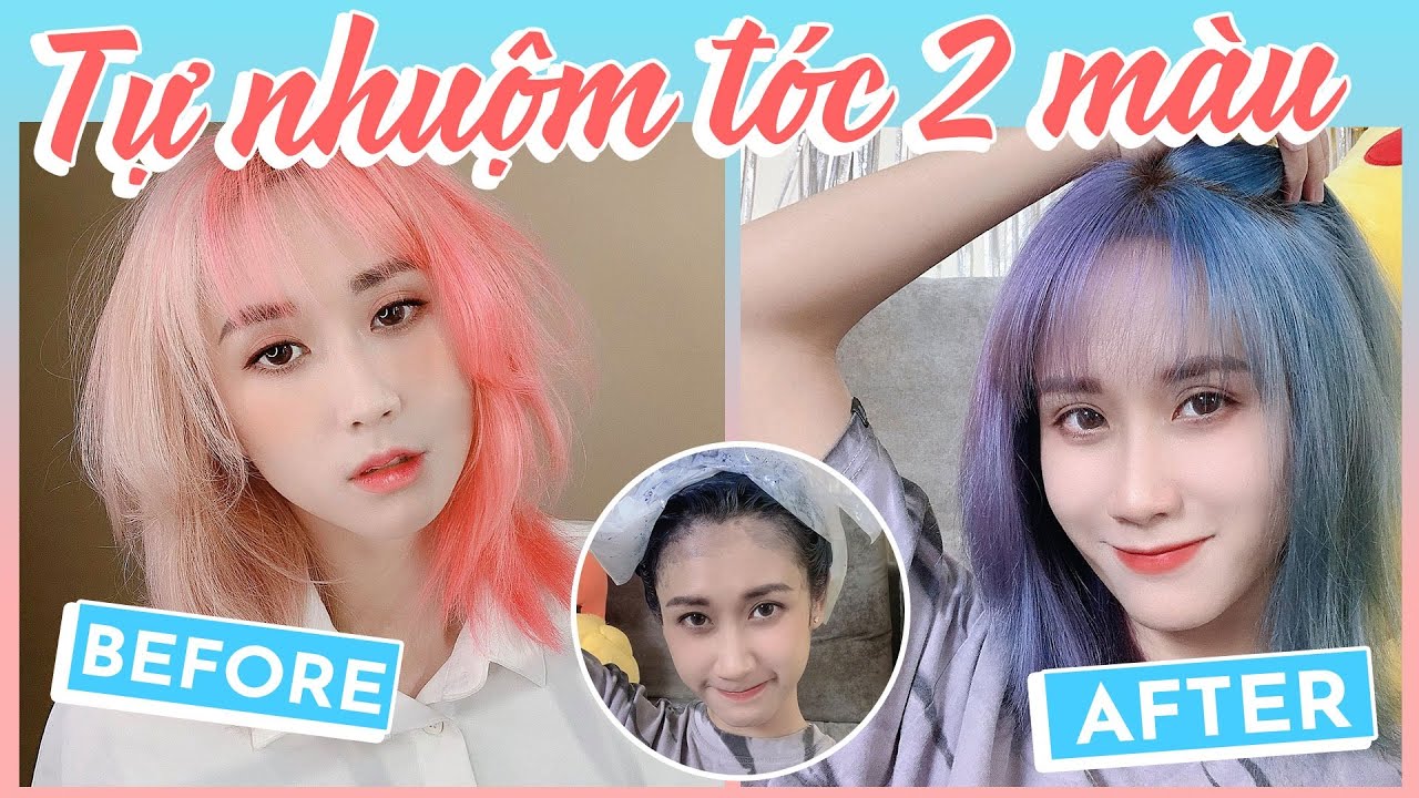 LẦN NHUỘM TÓC Ở NHÀ ĐỈNH CAO NHẤT: 2 MÀU XANH TÍM | I DYED MY HAIR BLUE & PURPLE | HƯƠNG WITCH