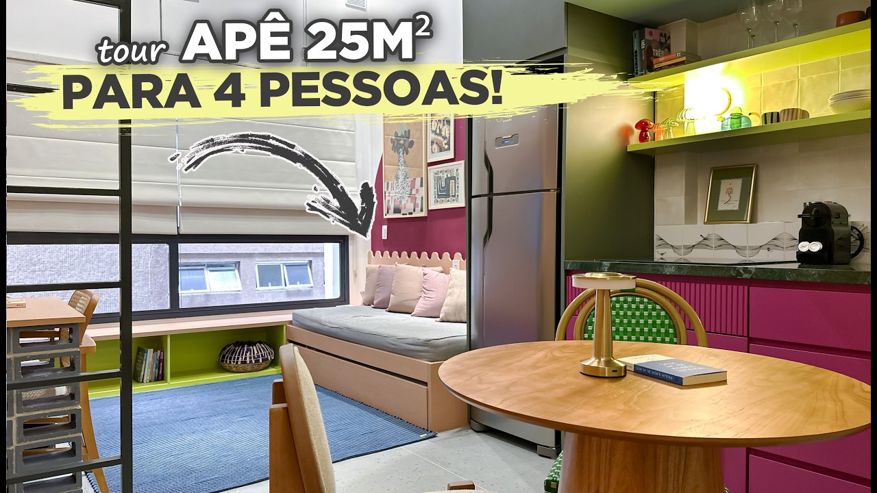 TOUR pelo STUDIO CRIATIVO de 25M&sup2; todo COLORIDO e com CAMA no TETO! | Gaby Garciia