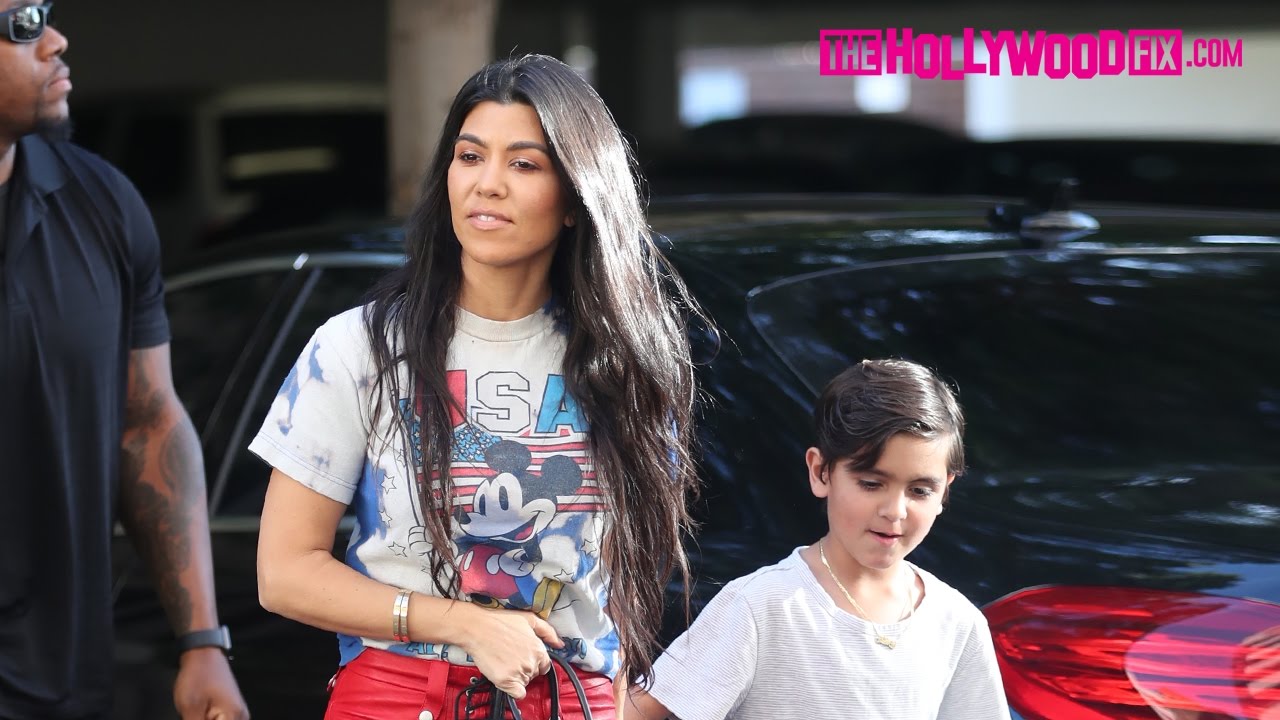 Kourtney Kardashian Wears A Custom Mickey Mouse Shirt While Running Errands With Mason 3.7.17