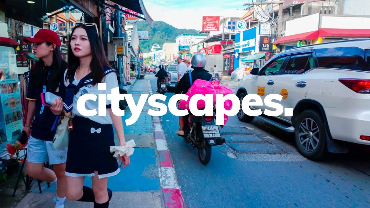 Phuket Walking Tour | Jungceylon Mall to Patong Beach Sunset | Cityscape 4K with Lofi Music