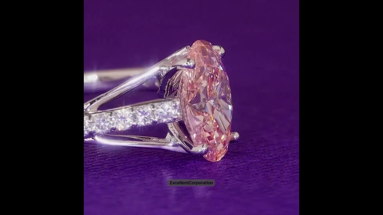 Pink oval shape Diamond Ring 💍🩷 Contact us : +91 82001 27828 
