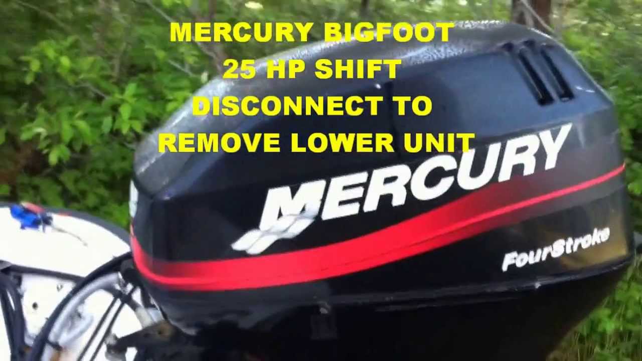 Mercury BigFoot 25 HP shift disconnect for lower unit and water pump service