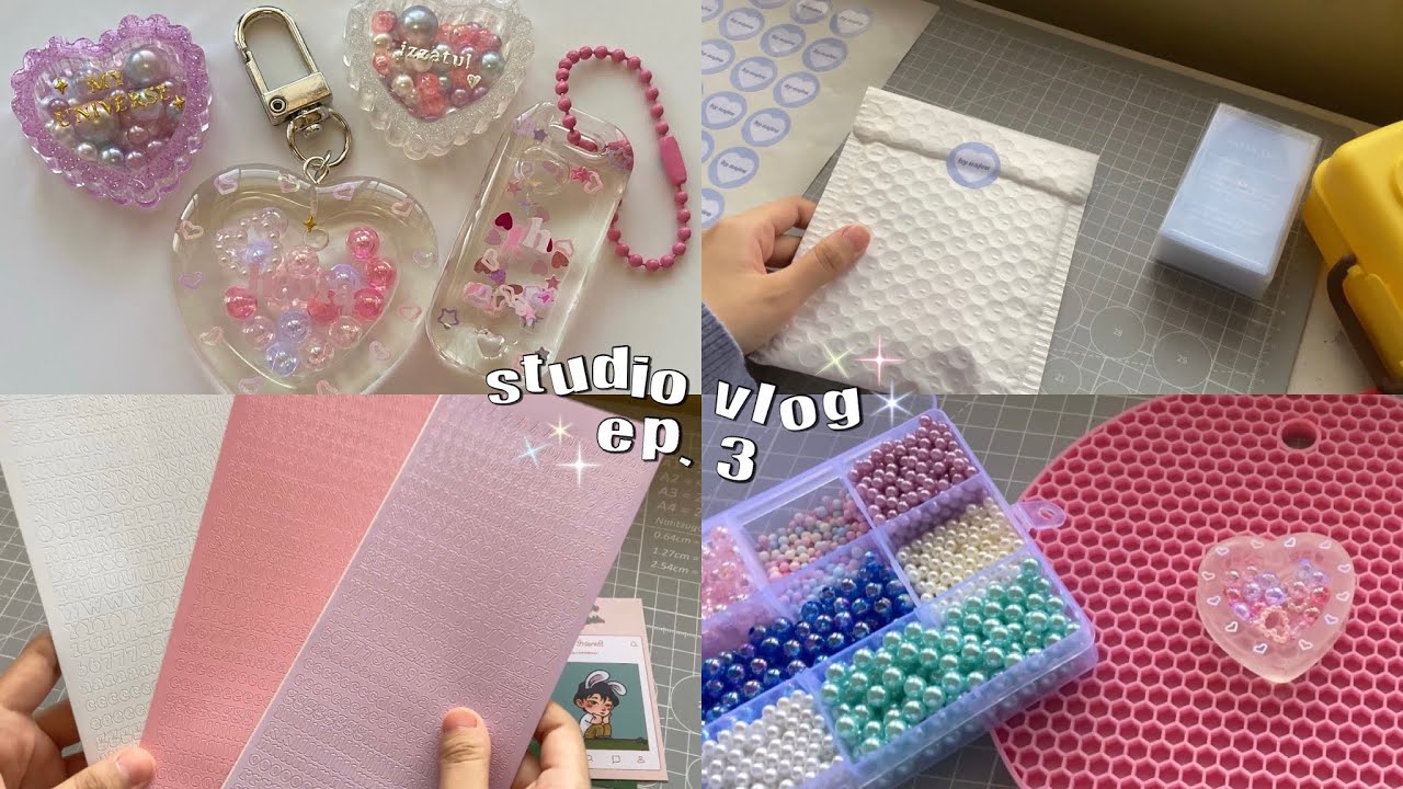 studio vlog ep. 3 - making heart shakers, unboxing packages, filling the shakers, packing orders