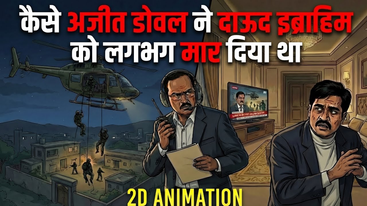 Kaise Ajit Doval ne Dawood Ibrahim ko lagbhag maar hi diya tha | 2D Animation