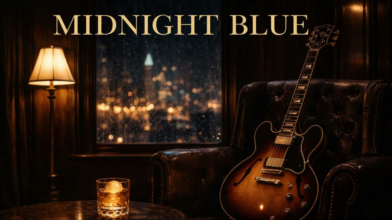 Midnight Blue | Slow Jazz Blues & Emotional Orchestral Guitar Solo | Late Night Instrumental