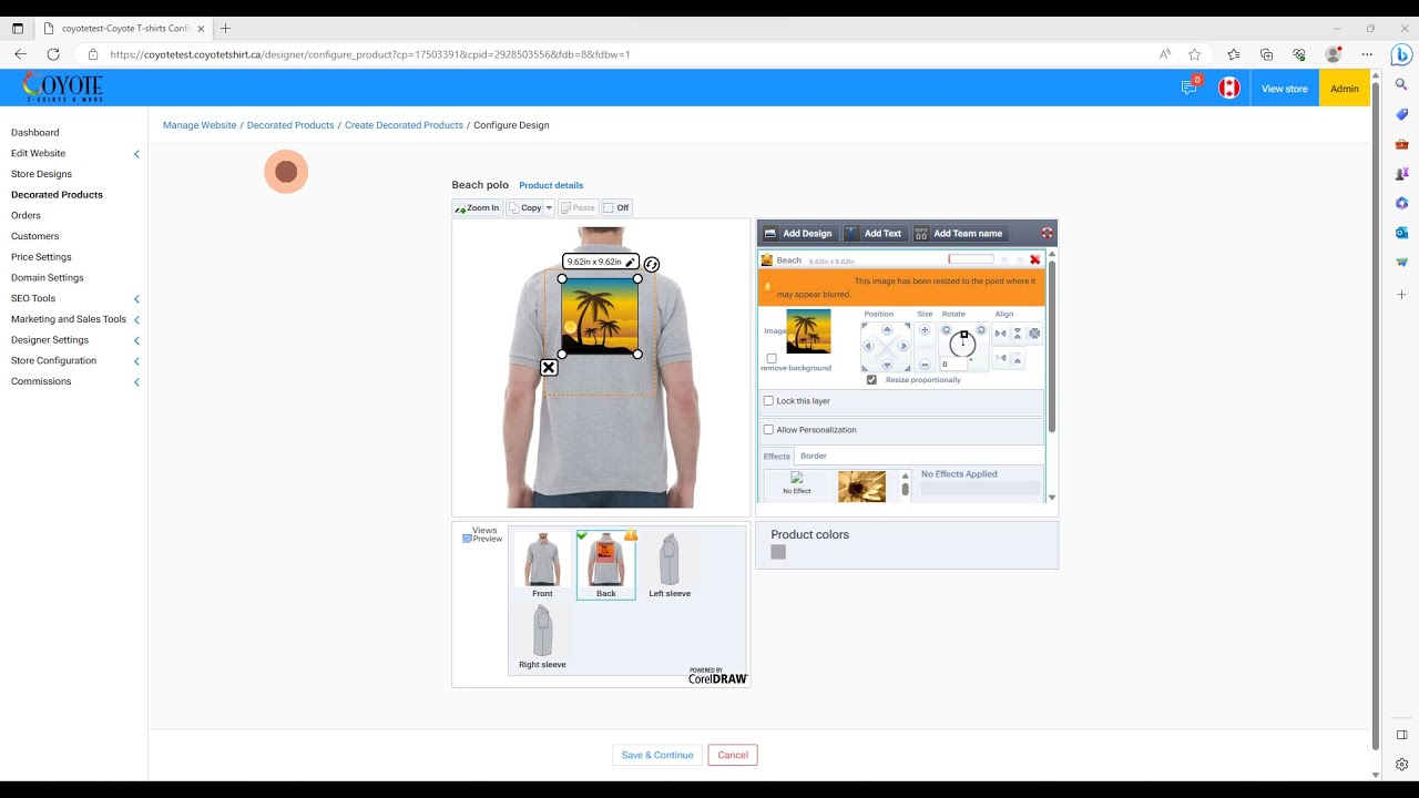 How to create decorated products for Coyote T-shirts' affiliated store.