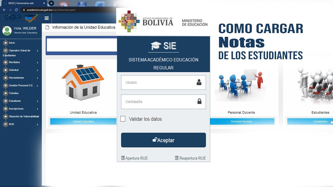 Cómo llenar notas al sie academico de bolivia Siged