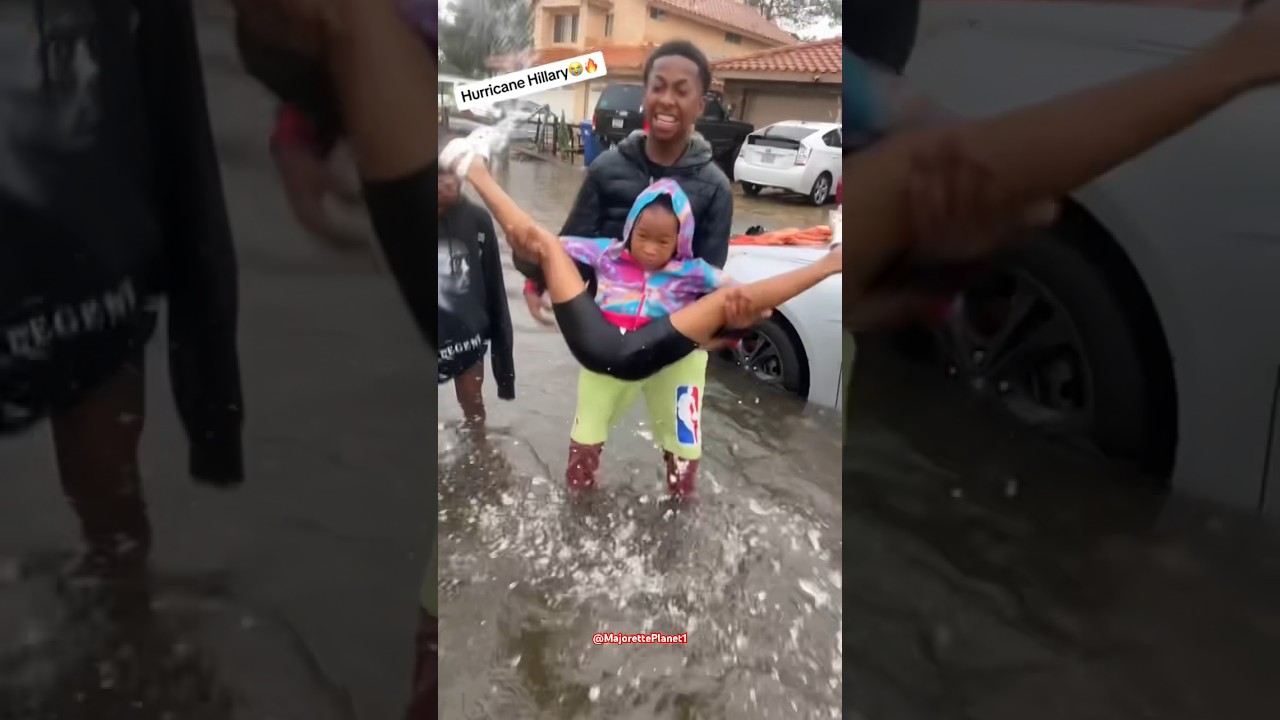 CLOWINING IN THE HURRICANE WATER🤣🔥 #tommytheclown #Helensquad #Hellenhouse #dance #majorette