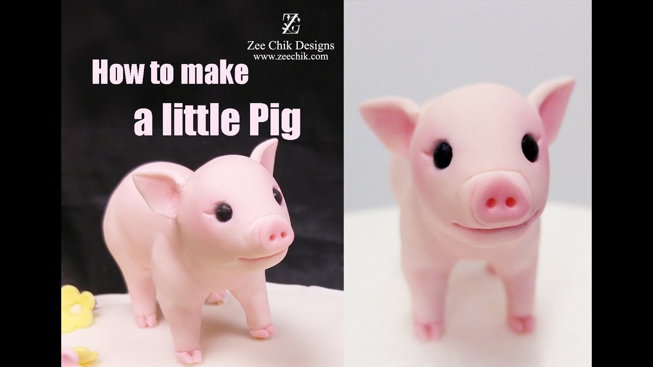 How to make a little pig / fondant / polymer clay
