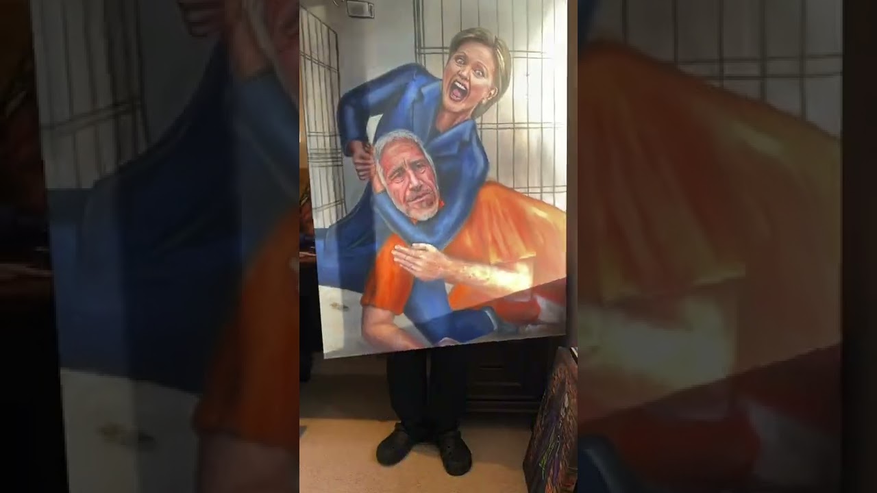 Hillary chokes out Epstein￼ painting