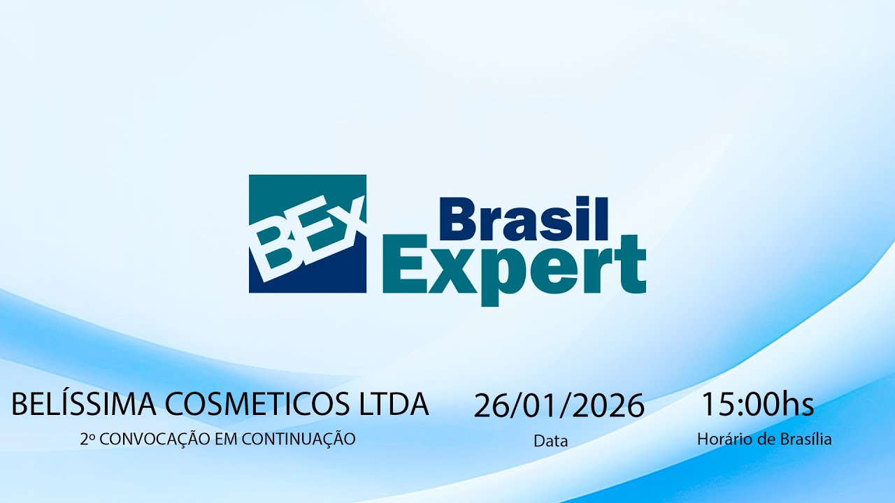 PLATAFORMA BEX - AGC Virtual - BELÍSSIMA COSMETICOS LTDA - 2º Conv. em continuação dia 26/01/2026