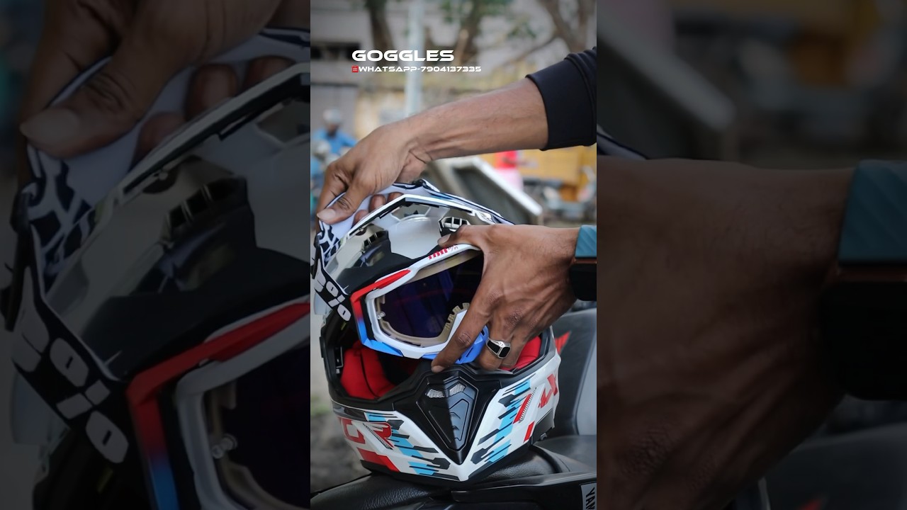 Goggles for helmet⚠️|#bike #helmet #trending #viralshorts #shorts #modified