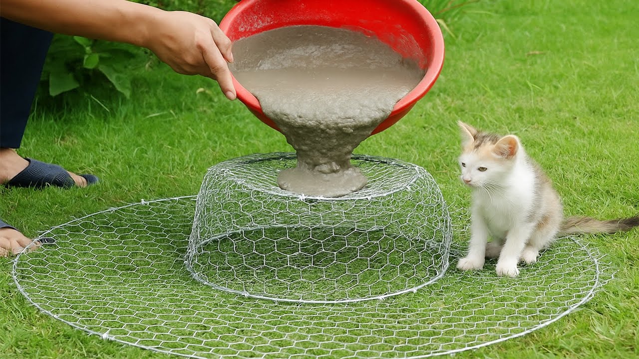 cement craft ideas / Steps to make a house for cats and dogs / Build Dog House