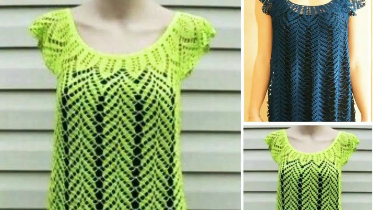 ;كروشيه بلوزة  فستان نسائي بناتي خطوة بخطوة الجزء الاول Crochet blouse for women