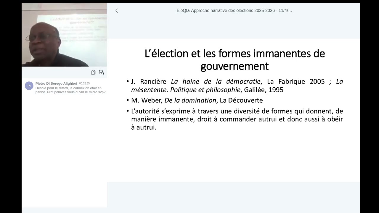 Séminaire EleQta - Notion narrative de l'élection - séance du 4 novembre 2025