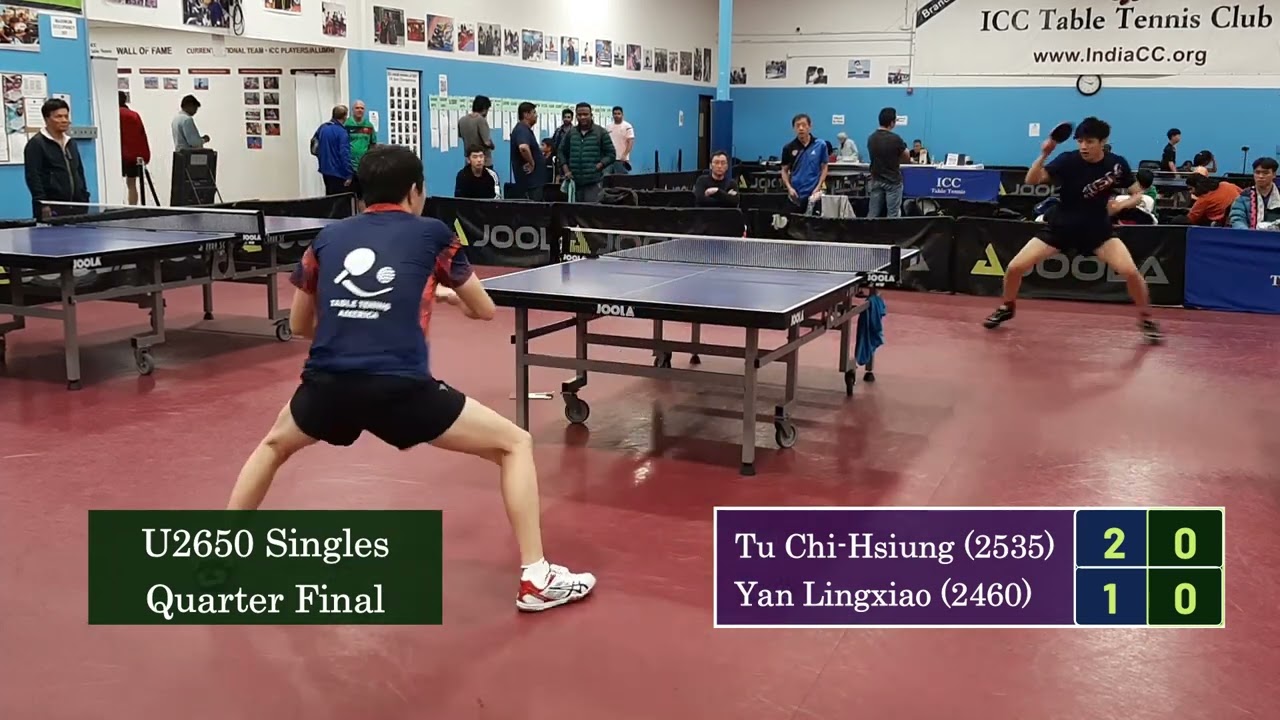 Tu Chi Hsiung (2535) vs Yan Lingxiao (2460) at ICC Joola Autumn Open on 10-29-2023