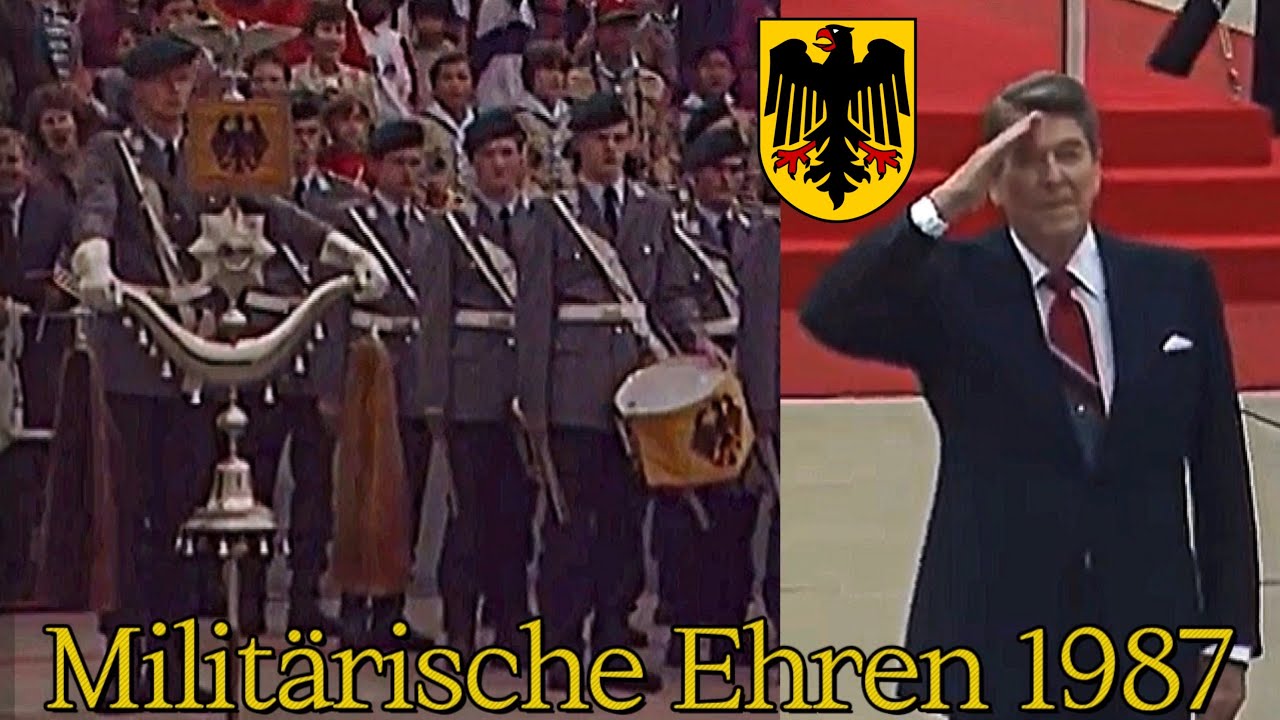 Militärische Ehren Ronald Reagan 1987 - Köln/Bonn Flughafen Wachbataillon/Musikkorps der Bundeswehr