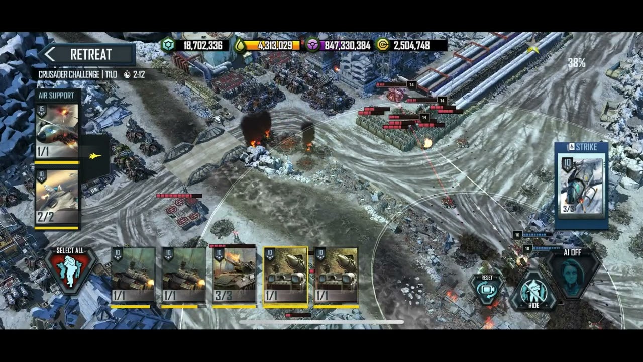 War Commander: Rogue Assault - Hidden Valley (T11.0) [T9-10 HVs + Ares + Griffins, ~5.8k oil]