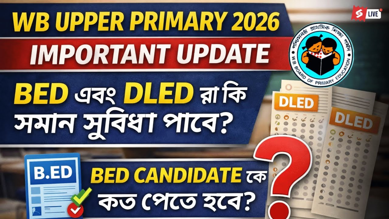 Upper Primary Latest News Today | B.Ed & D.El.Ed Equal Weightage? Marks for B.Ed Candidates