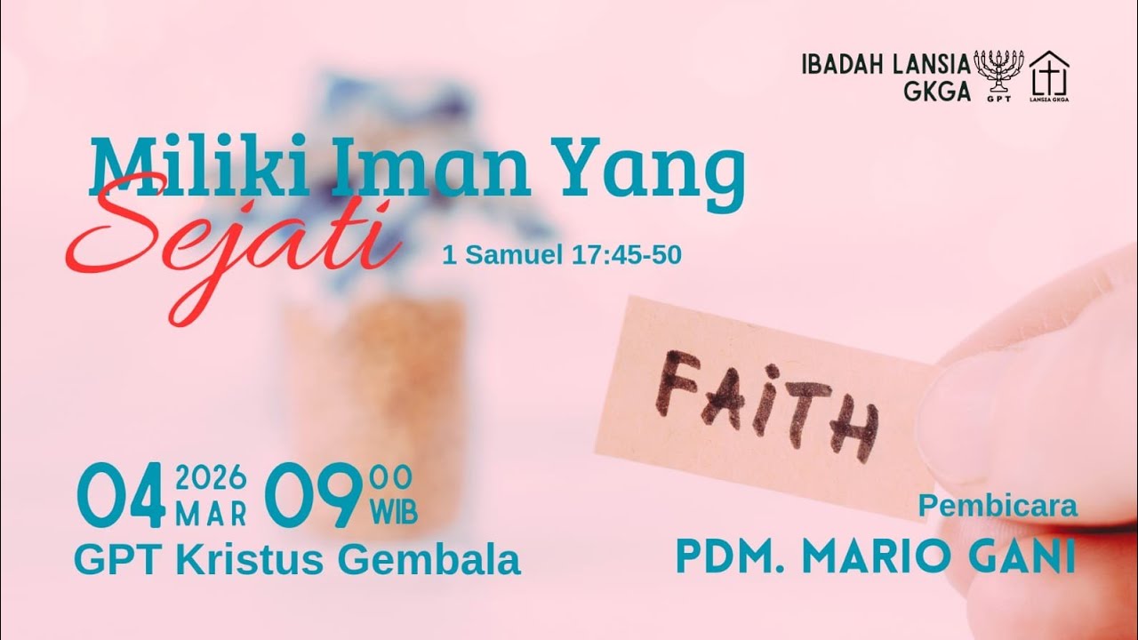 Ibadah Lansia - 4 Maret 2026 - Pdm. Mario Gani