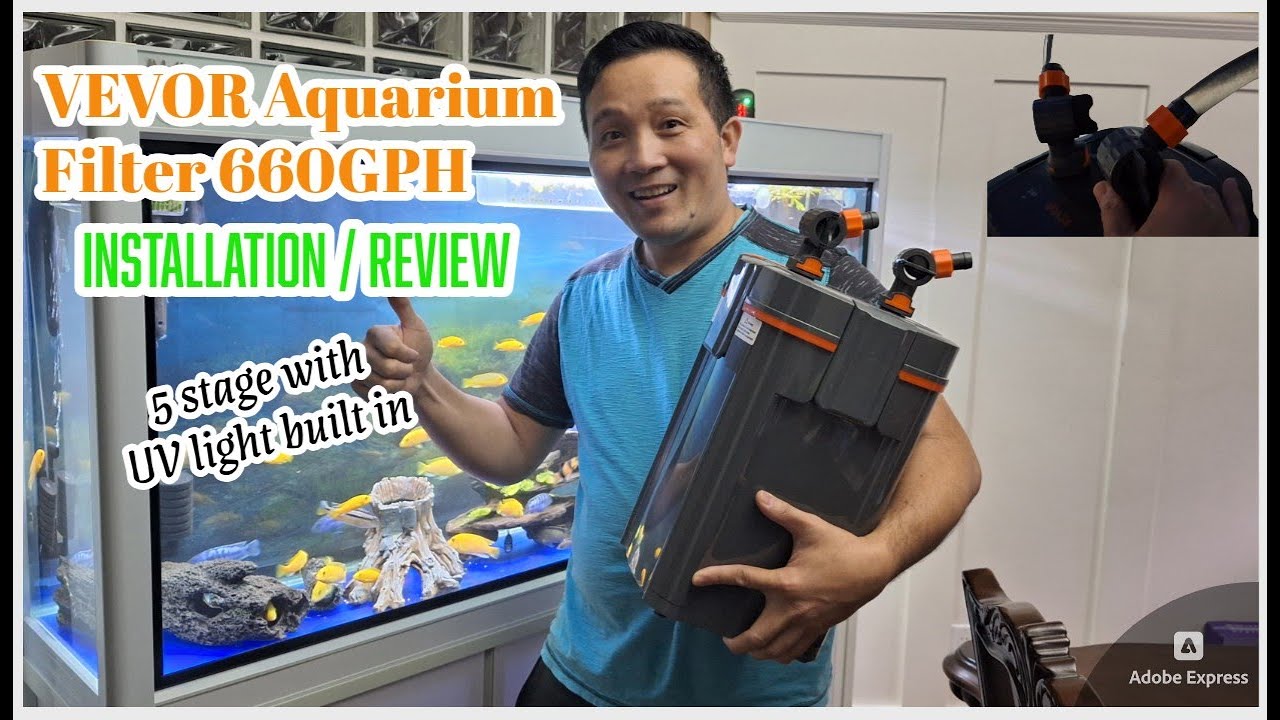 VEVOR Canister Aquarium Filter 660GPH, 5-Stage Installation & Review