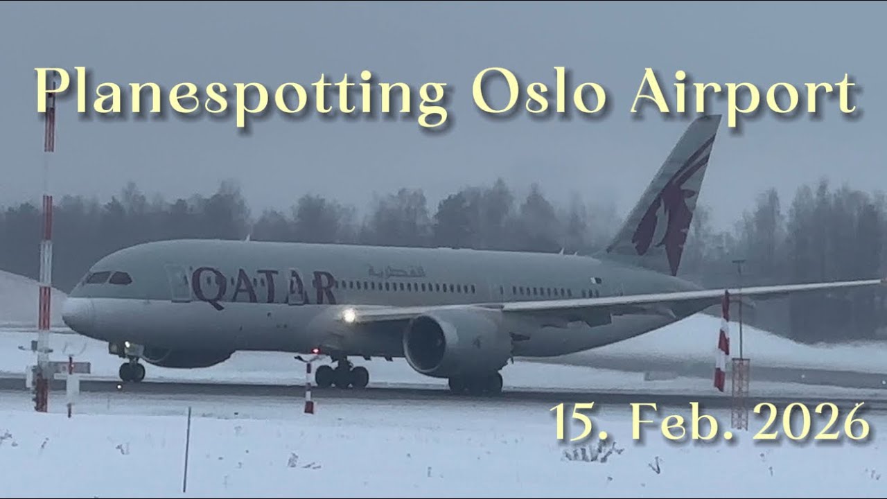 Planespotting Oslo Airport 15. February 2026