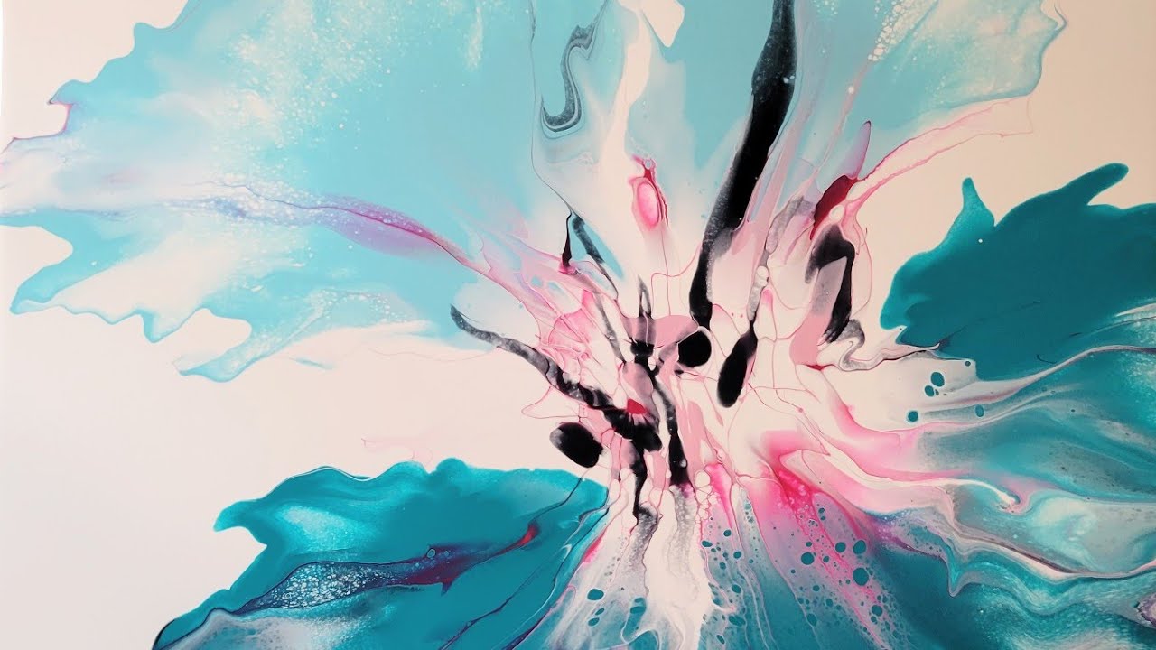 (206) ACRYLIC POURING - DUTCH Pour Variation - Part 2 of Iris Flower Series - ABSTRACT