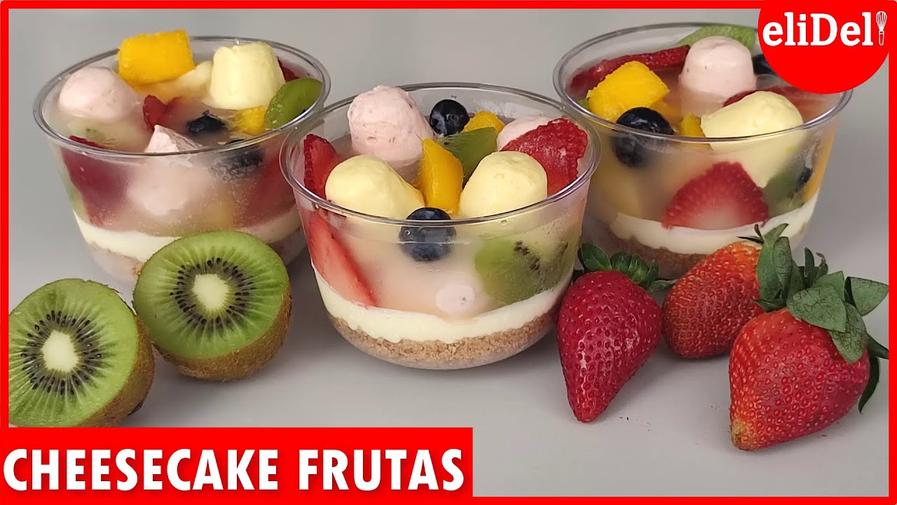 CHEESECAKE de GELATINA con FRUTAS SIN HORNO 🍓🥝