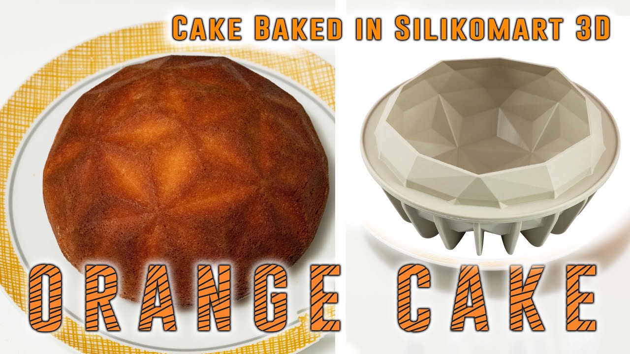Orange Cake Baked in Oven with Silikomart 3D mould GEMMA