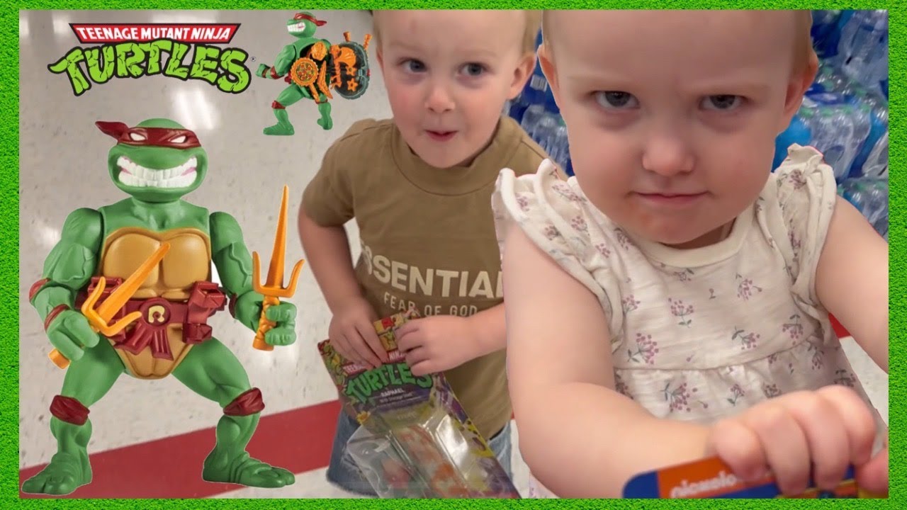 Milo and Indy Finally Complete Their Ninja Turtle Storage Shell Toy Collection with Raphael!
