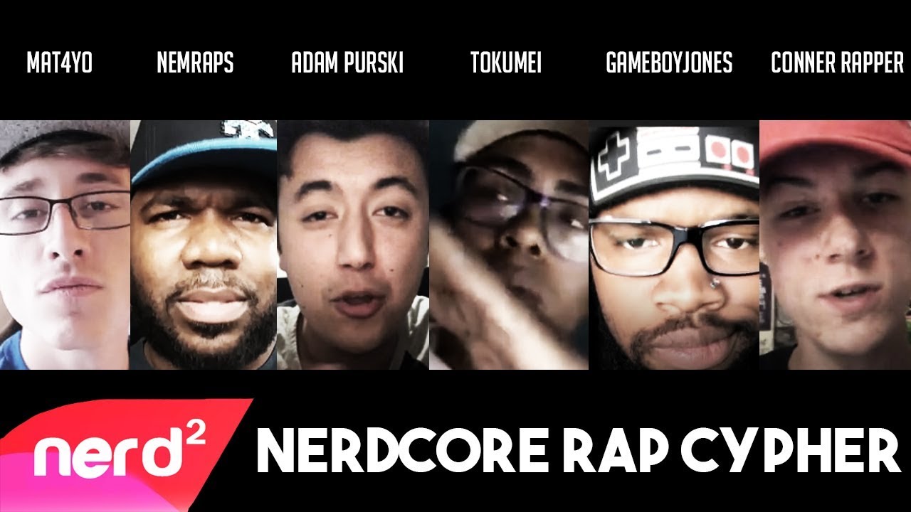 Nerdcore Rap Cypher - Adam Purski ft. NemRaps, Mat4Yo, Tokumei, GameboyJones & Connor Rapper