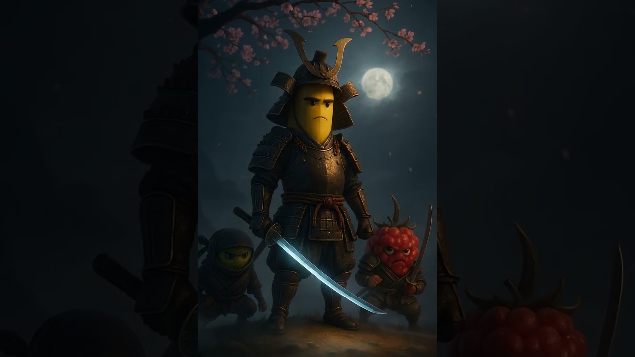 Samurai Banana & His Fruit Warriors! 🍌⚔️ (Epic Short) #banana #funny #animation
