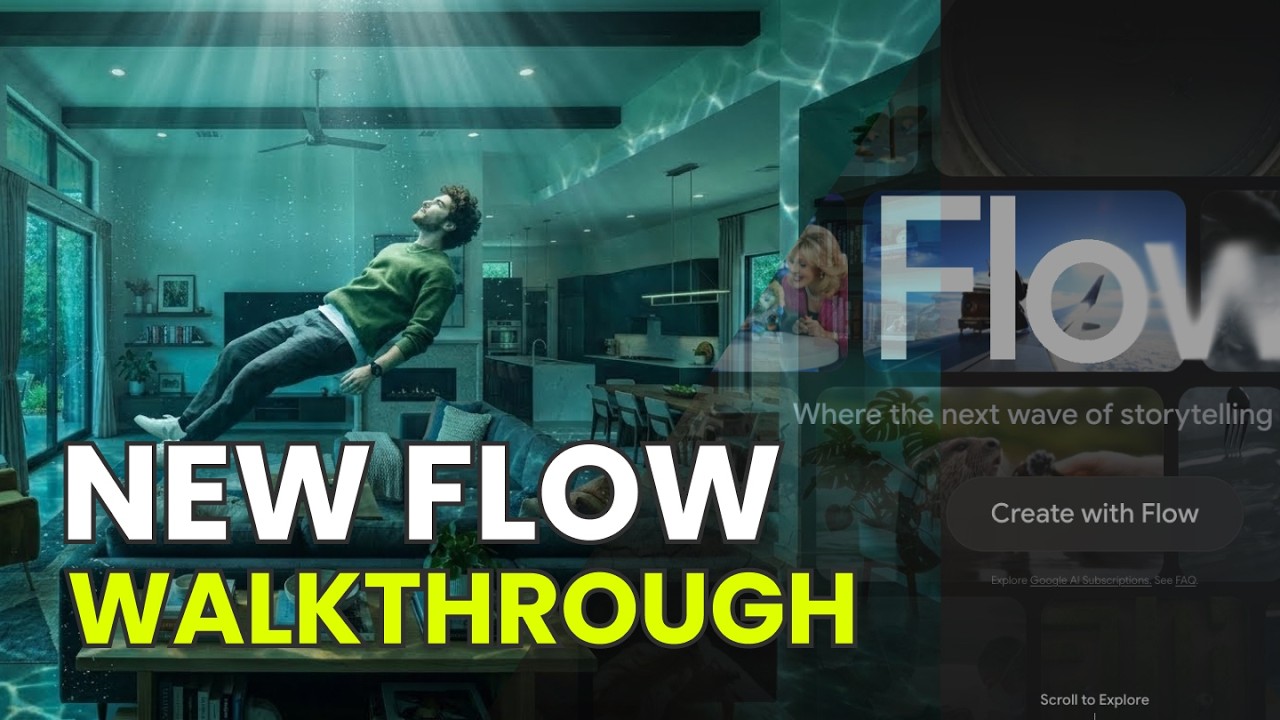 Использование нового инструмента Google Flow для создания видеороликов с элементами водного трилл...