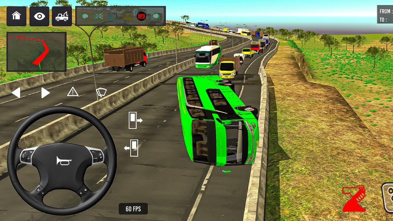 🚍💥 EURO COACH BUS FLIPPED IN HEAVY TRAFFIC! 😱 | NEW MOD UPDATE | BUS SIMULATOR INDONESIA #bussid 