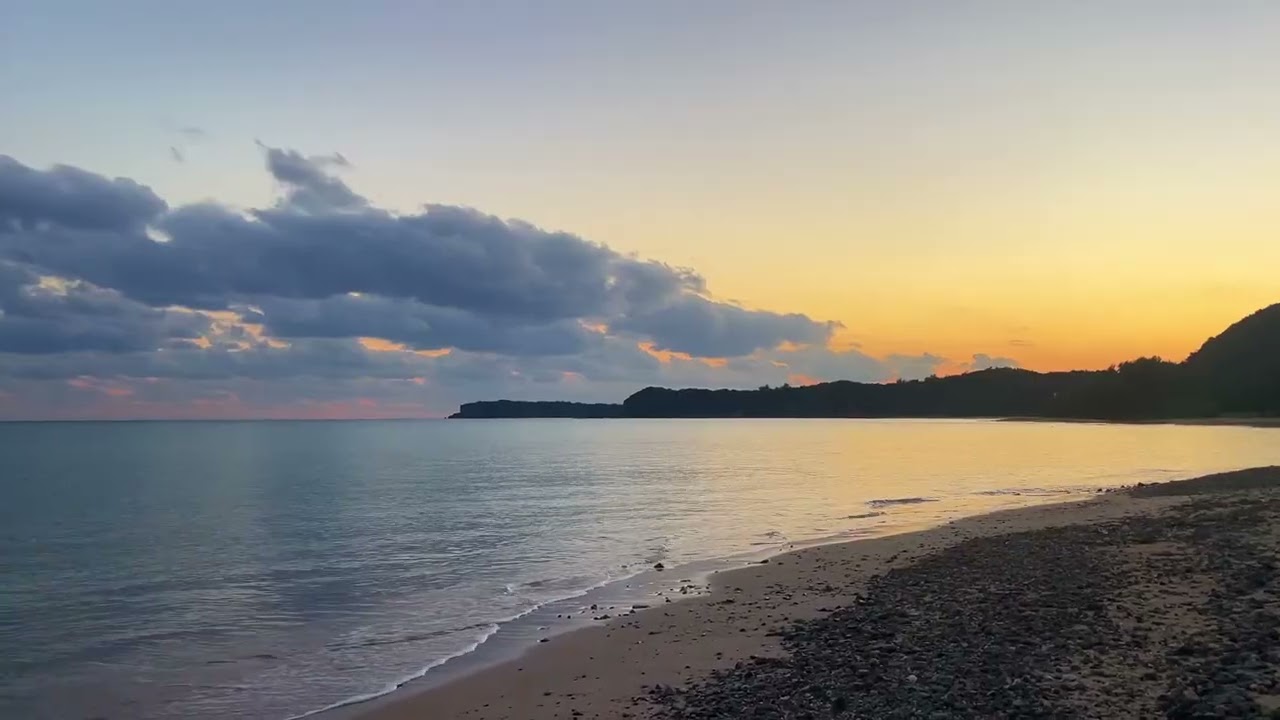 夕陽に染まる嘉陽海岸#嘉陽海岸
