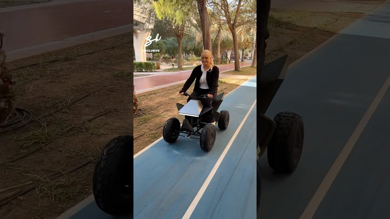 We tested out the $1,800 Tesla Cyberquad 😍 #tesla #cyberquad #cybertruck