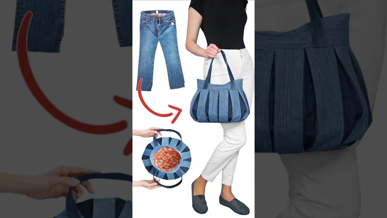 DIY Patchwork Handbag from Old Jeans Miarti👜✂️