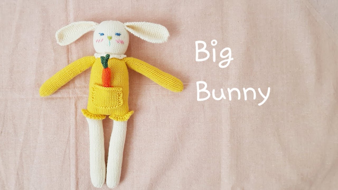 How to knit a doll-Big Bunny(part1) knitting doll 대바늘인형 손뜨개인형 애착인형 태교인형