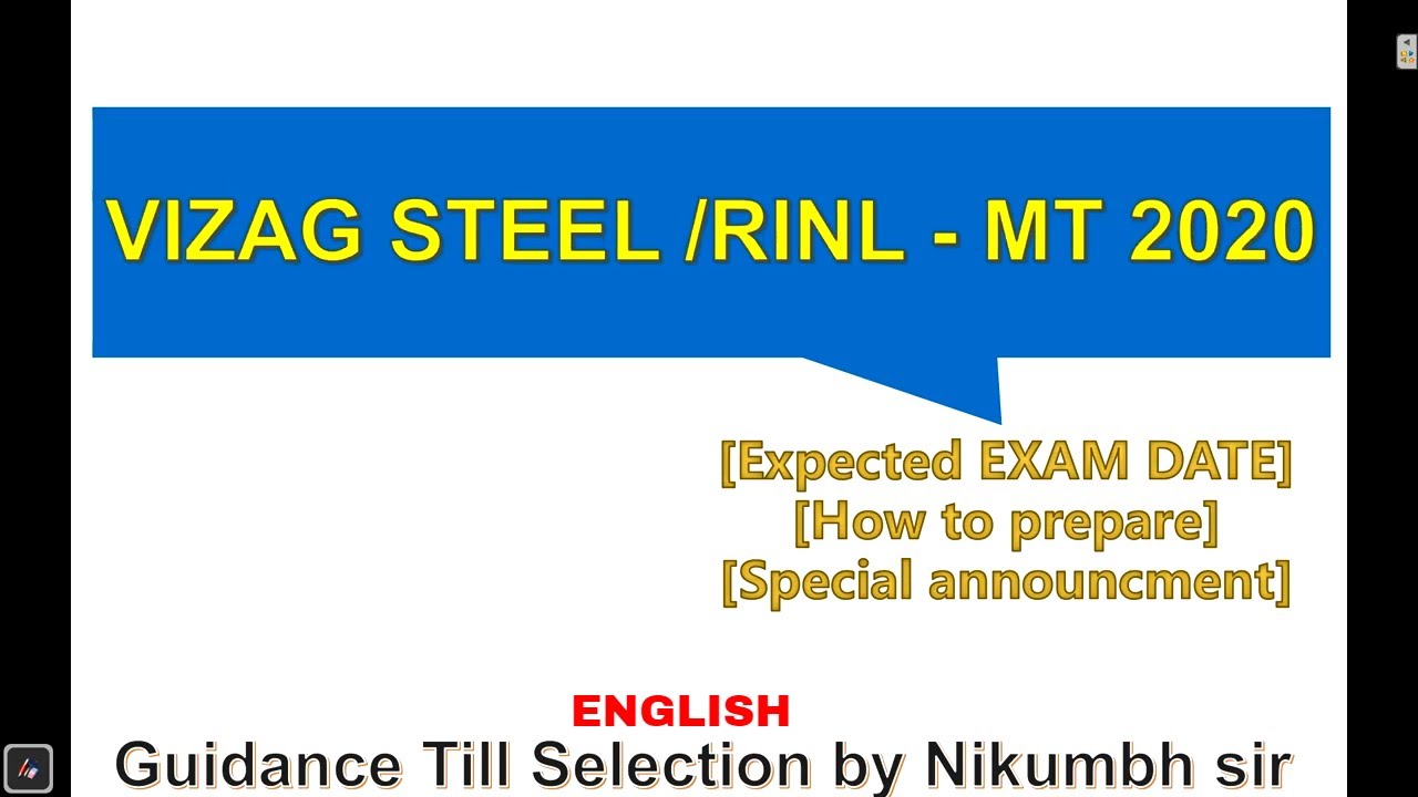 VIZAG STEEL / RINL MT RECRUITMENT 2020
