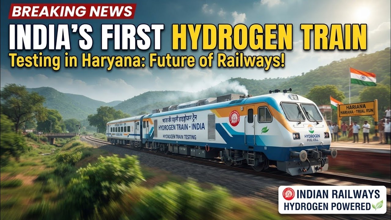 A trial run of a hydrogen train in India #youtube #travel #indianrailways #viral #hydeogentrain