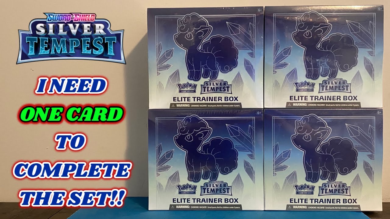 Opening FOUR SILVER TEMPEST Elite Trainer Boxes to hunt for MY FINAL CARD!! (pokemon card opening)