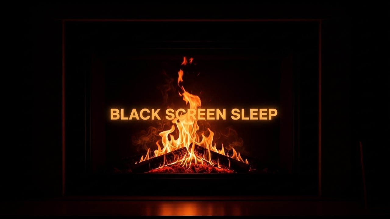 Fireplace Sounds for Sleeping 🔥 Crackling Fire ASMR Black Screen 12 Hours