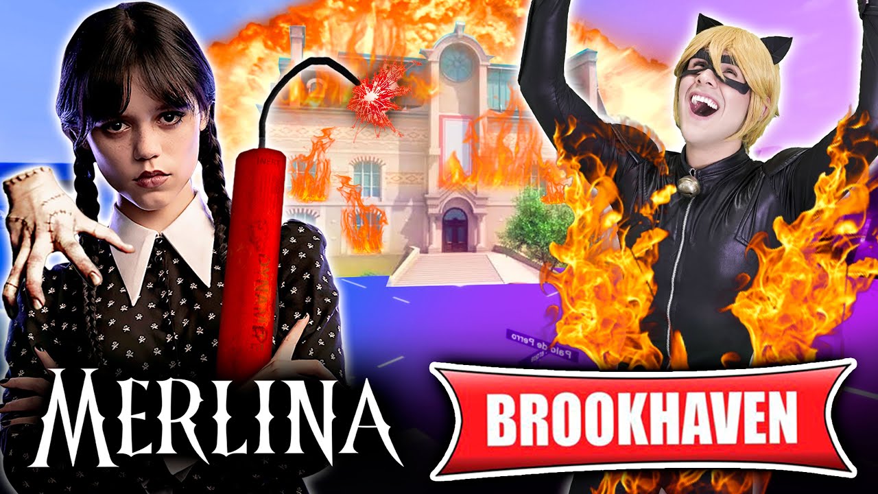 MERLINA Addams ☂️ DESTRUYE BROOKHAVEN 🔥😨| MIRACULOUS