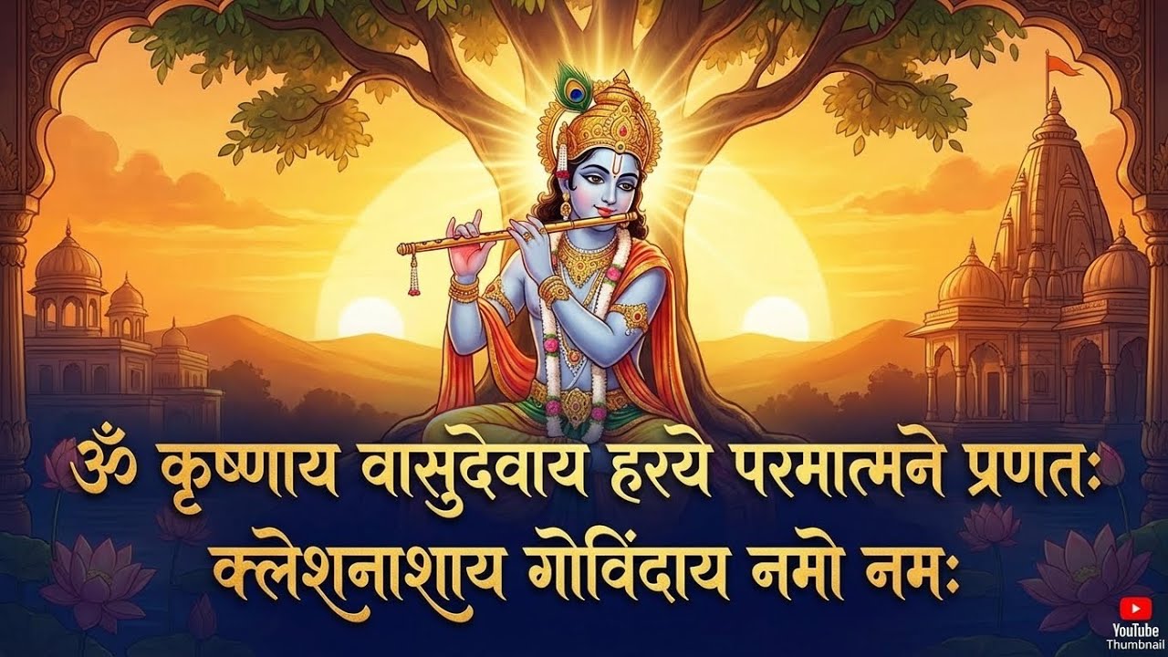 कृष्णाय वासुदेवाय हरये परमात्मने | शक्तिशाली कृष्ण मंत्र | शांति और कृपा