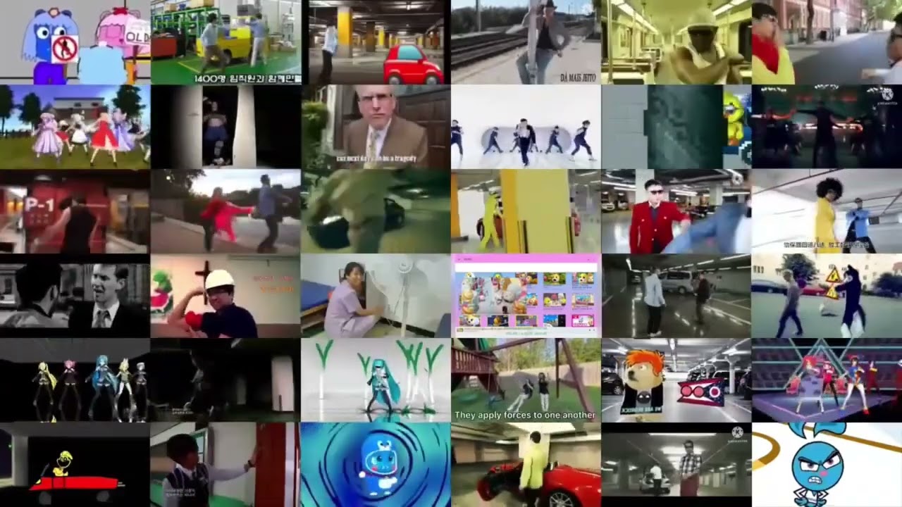 Gangnam Style 36 Parody Mashup Backwards