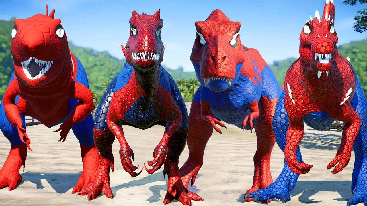 Con Khủng Long Bạo Ch&uacute;a Si&ecirc;u Nh&acirc;n Nhện T-ReX đ&aacute;nh đấu Khủng Long HULK - khung log