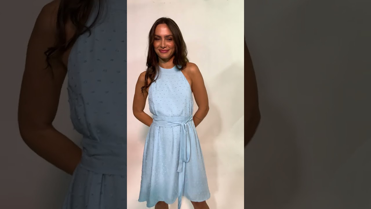 VESTIDO CURTO GOTAS DE CHUVA DE VERÃO AZUL! (WWW.MGLEE.COM.BR)