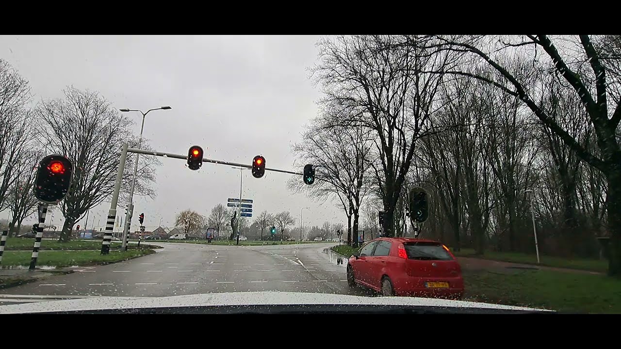 Driving from Utrecht in the Netherlands city Centre  to the north suburbs and the Highway