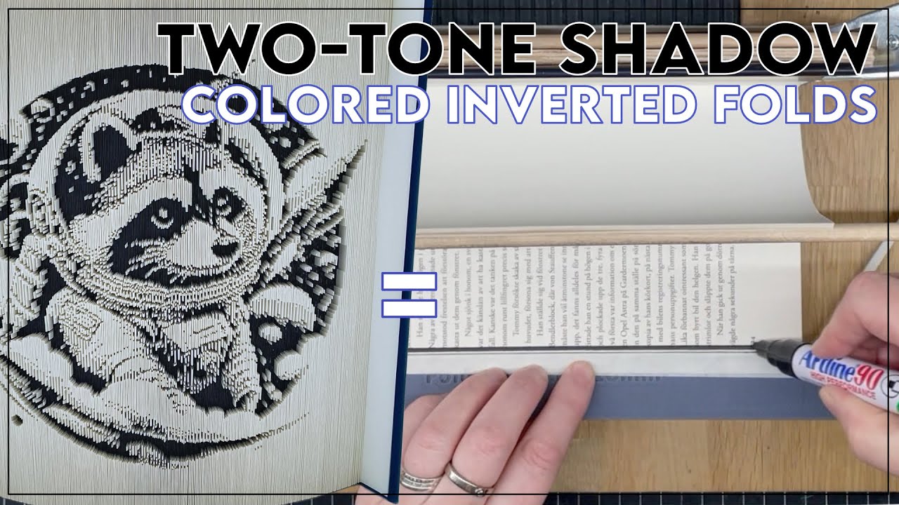 Two Tone Shadow Cut & Fold / Colour inverted folds easy / Book folding / Colouring with marker