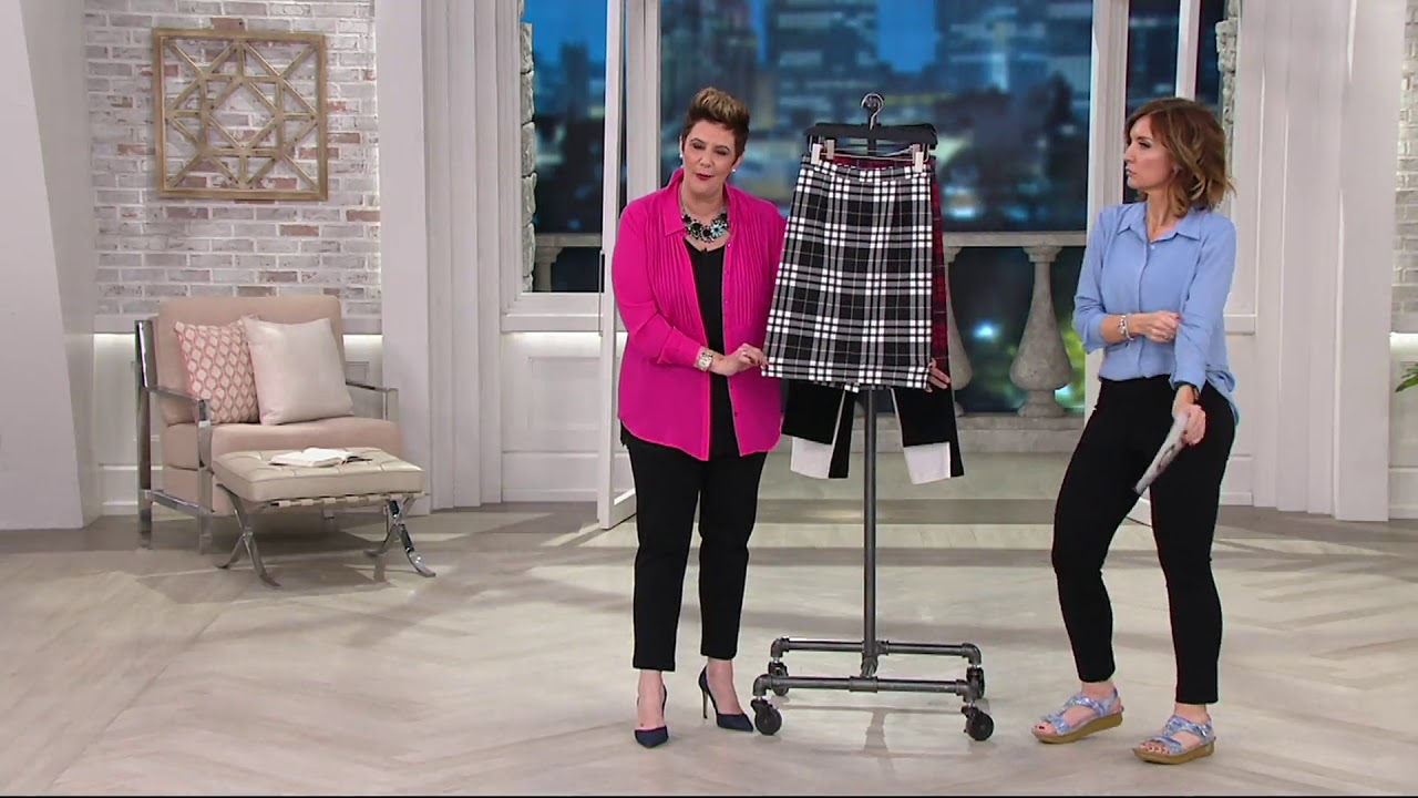 Joan Rivers Tartan Plaid Slim Skirt on QVC